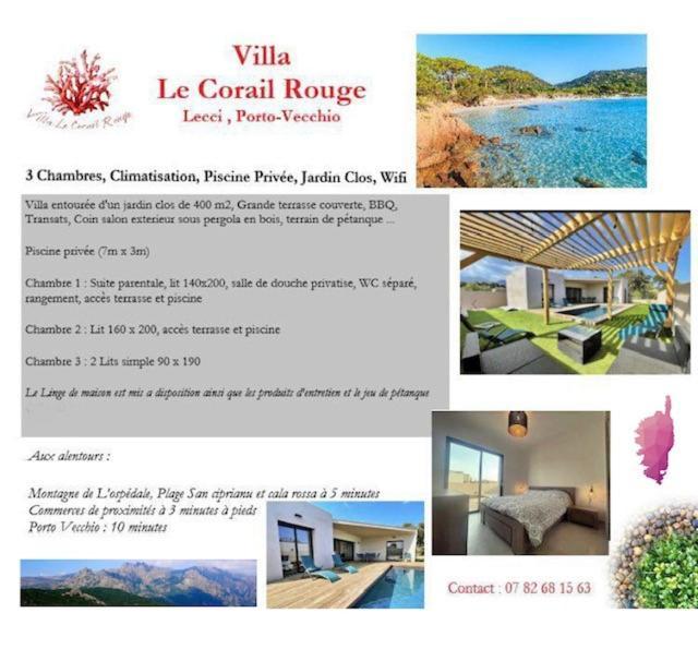 Villa Le Corail Rouge Corse Lecci Exteriör bild